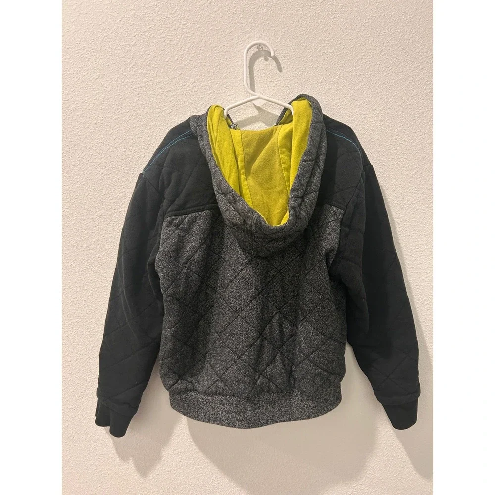 Shaun White Kids Quilted Zip Up Hoodie‎ Jacket S 6-7 Neon Yellow Lined
